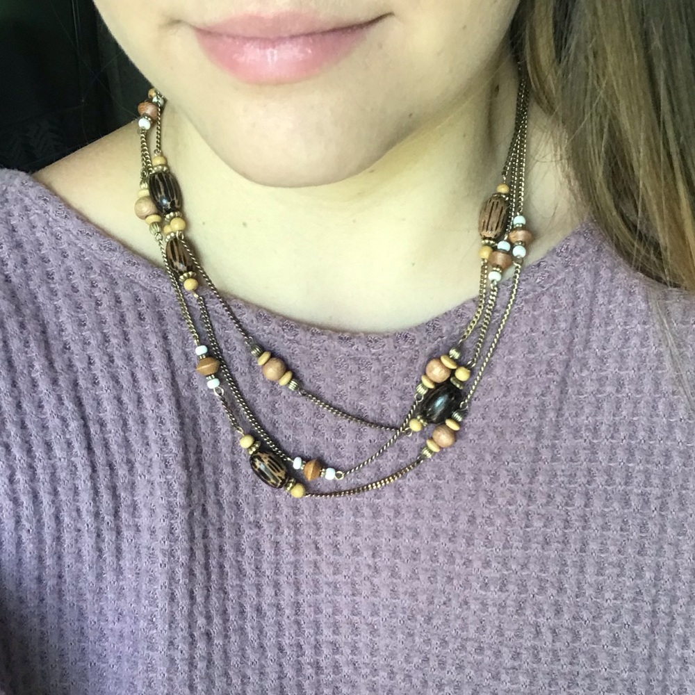 Wood bead necklace
